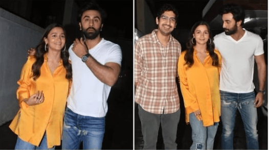 Alia Bhatt and Ranbir Kapoor with Ayan Mukerji. (HT Photo/Varinder Chawla)