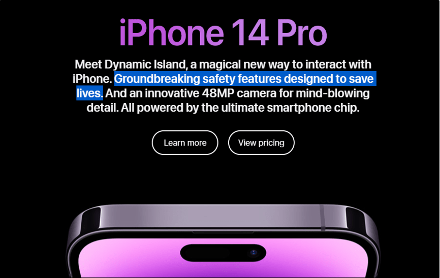 The iPhone 14 Pro marketing