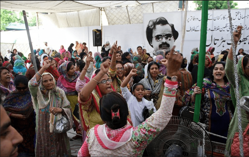 A Muttahida Qaumi Movement protest in 2016. Photographer: Sabir Mazhar/Anadolu Agency/Getty Images