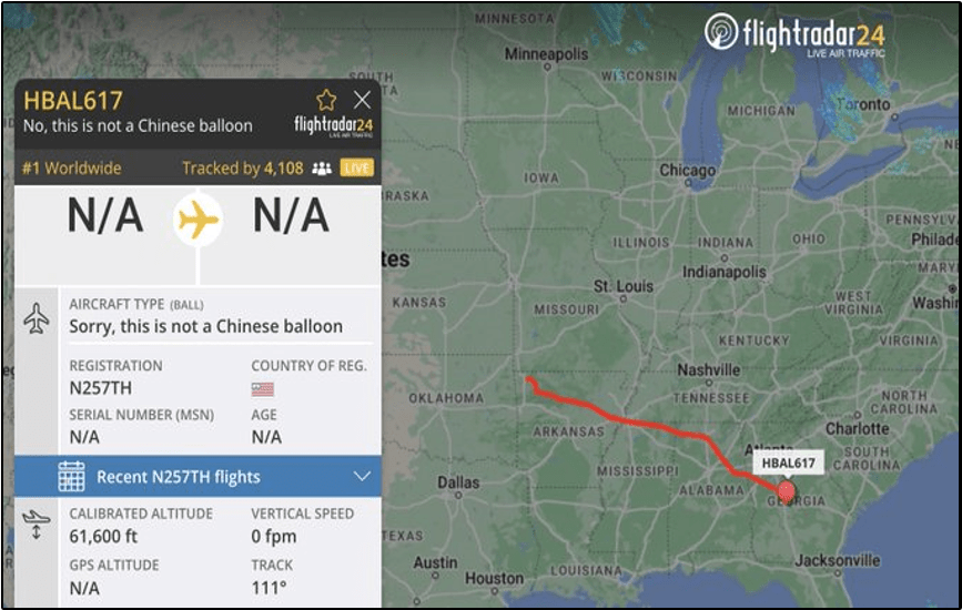 Thousands Mistake US Research Plane, Viral Explosion for Chinese Spy Balloon