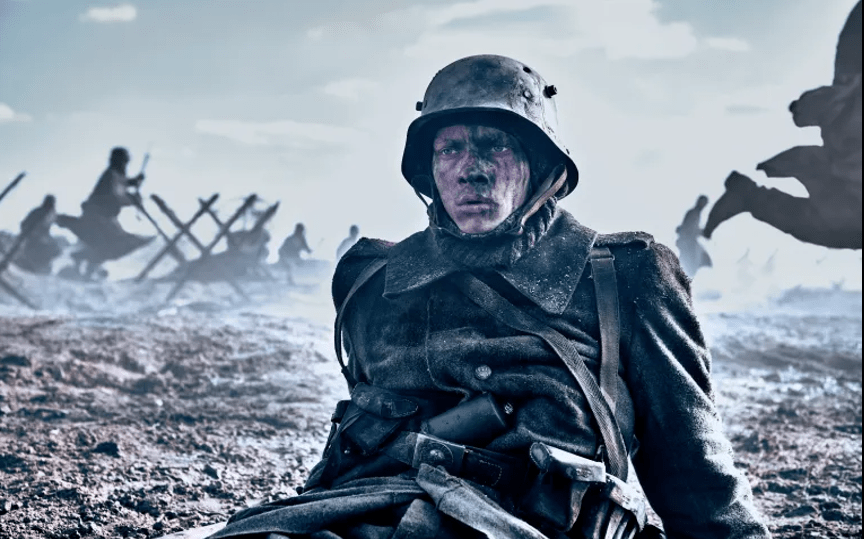 Felix Kammerer as Paul in a scene from the film All Quiet on the Western Front