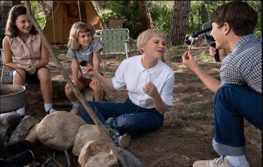 Michelle Williams (centre) and Gabriel Labelle (right) star in Steven Spielberg’s latest film, The Fabelmans